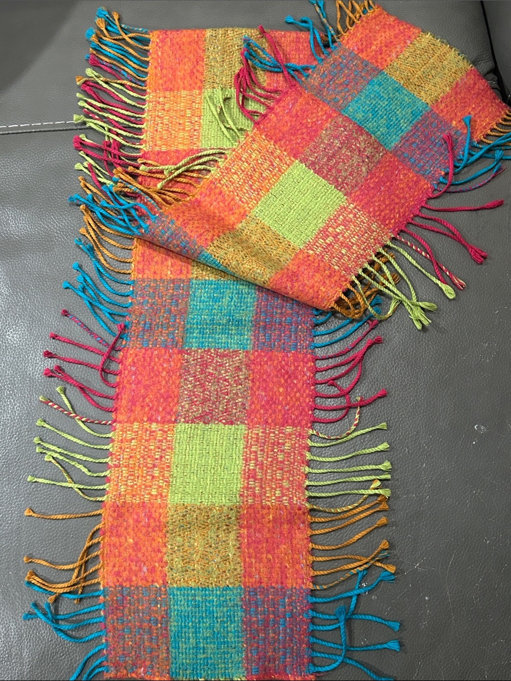 Descours Paris woven scarf 50x7 Made in France acrylic Laine wool Mohair - Picture 4 of 4